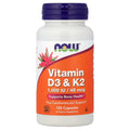 NOW Foods Vitamin D3 & K2 – 120 Capsules