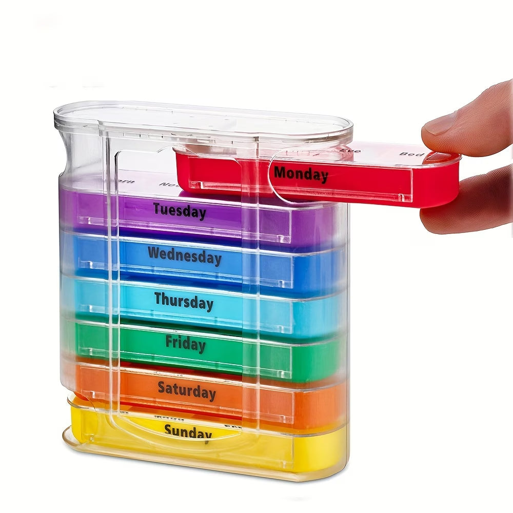 Weekly Pill Organizer – Extra Large Stackable Daily Medication Case
