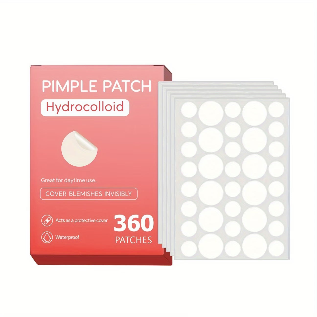 Hydrocolloid Acne Patches – 360 PCS (Alcohol-Free, Day & Night Use)