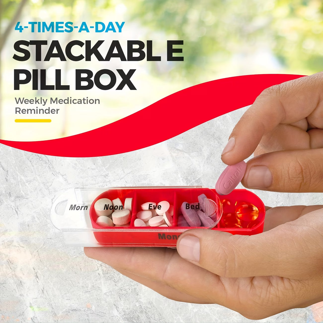 Weekly Pill Organizer – Extra Large Stackable Daily Medication Case