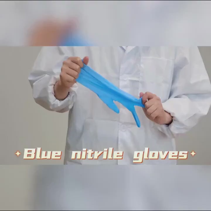 Blue Nitrile Gloves – Disposable, Latex-Free & Powder-Free - 10 Pcs