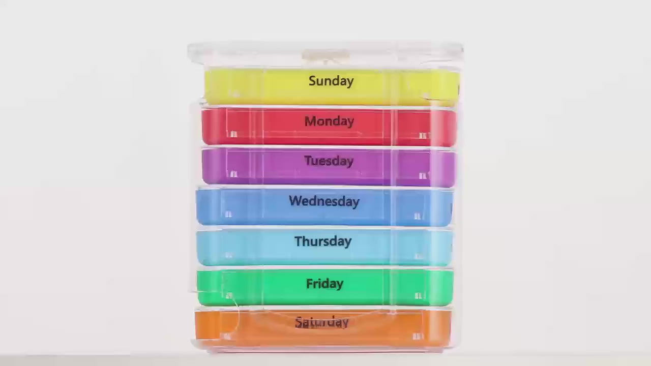 Weekly Pill Organizer – Extra Large Stackable Daily Medication Case